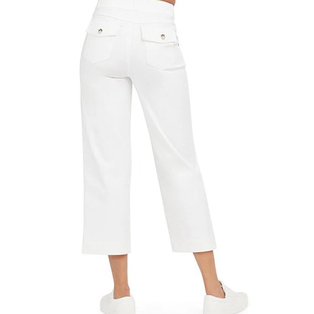 SPANX Light Beige Wide-Leg Cropped Pants, SIze XL - Picture 3 of 12